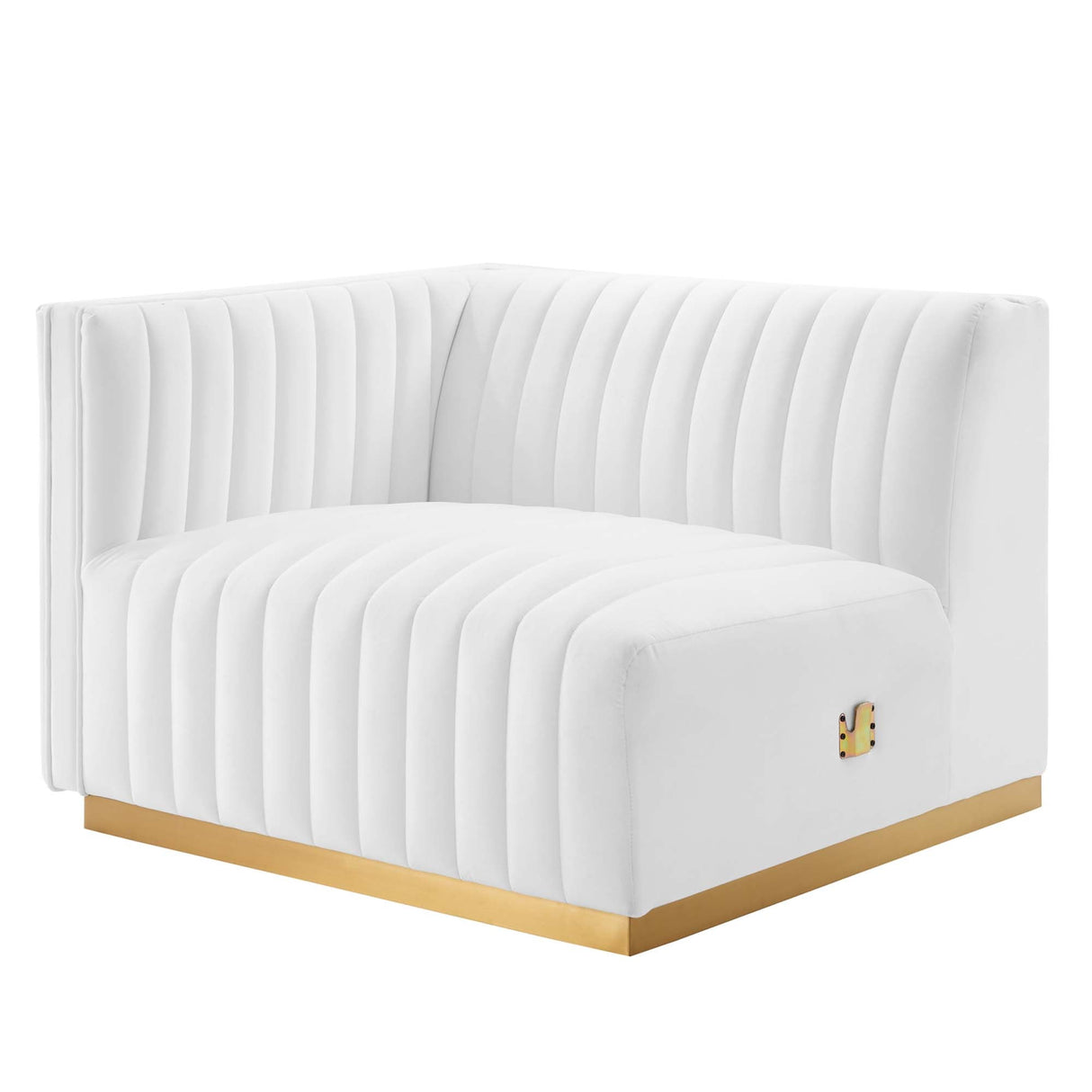 Conjure Channel Tufted Performance Velvet Left-Arm Chair - Glam Deco & Modular Seating