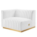 Conjure Channel Tufted Performance Velvet Left-Arm Chair - Glam Deco & Modular Seating