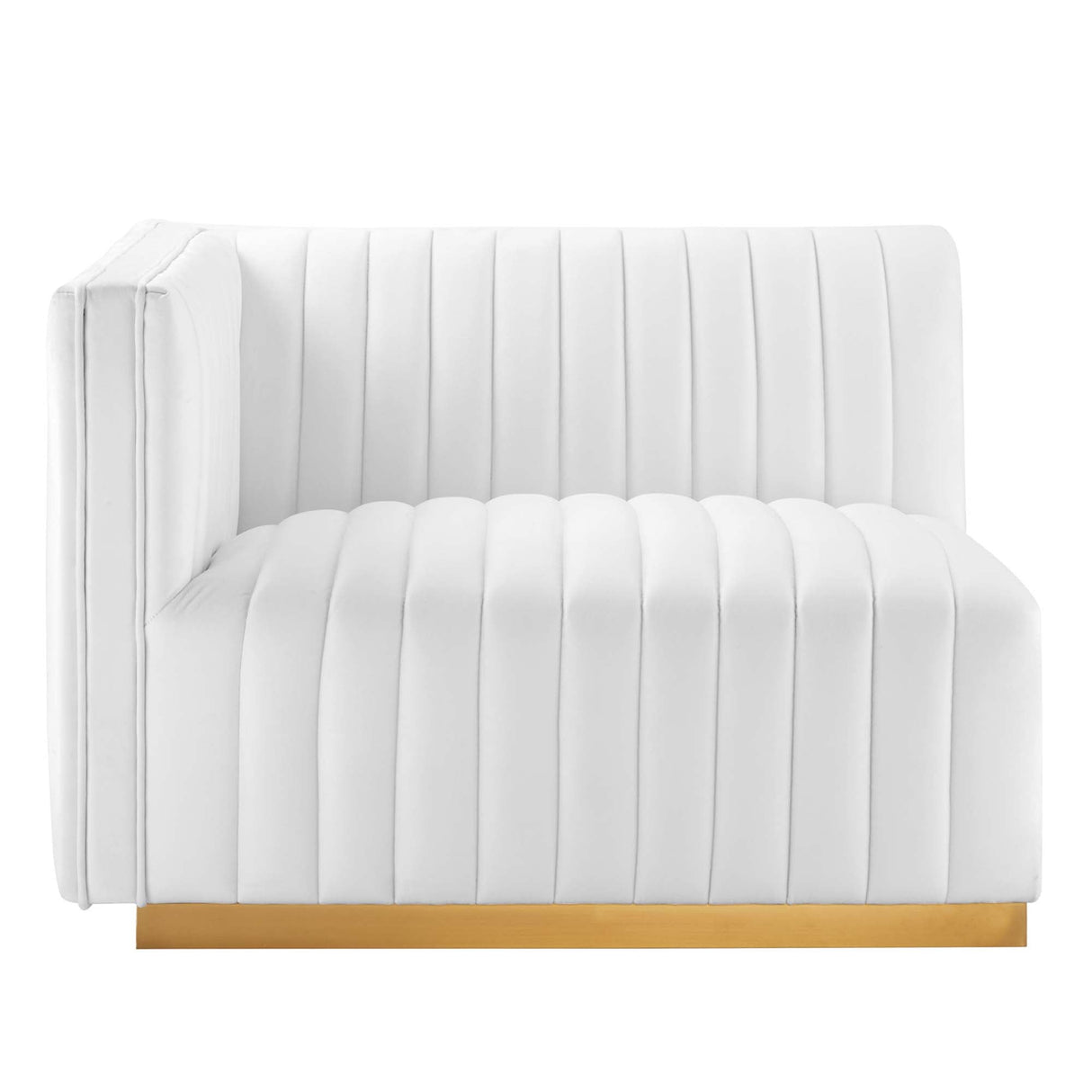 Conjure Channel Tufted Performance Velvet Left-Arm Chair - Glam Deco & Modular Seating