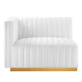 Conjure Channel Tufted Performance Velvet Left-Arm Chair - Glam Deco & Modular Seating