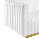 Conjure Channel Tufted Performance Velvet Left-Arm Chair - Glam Deco & Modular Seating