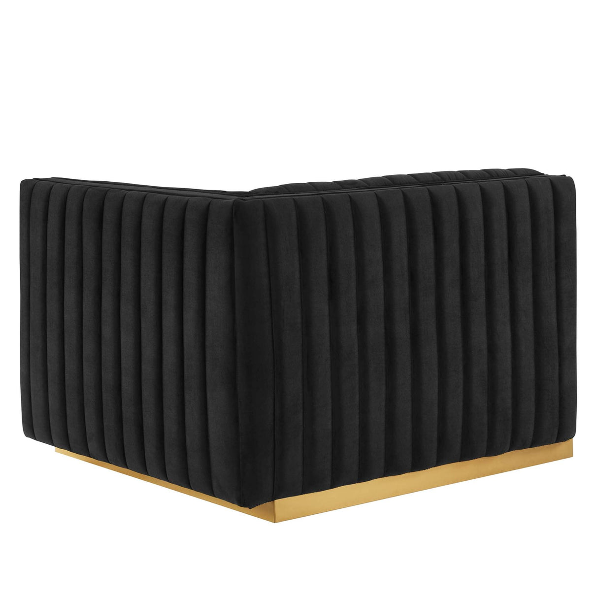 Conjure Channel Tufted Performance Velvet Right-Arm Chair - Modern Glam & Stain-Resistant Modular Seating