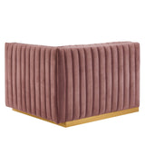 Conjure Channel Tufted Performance Velvet Right-Arm Chair - Modern Glam & Stain-Resistant Modular Seating