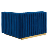 Conjure Channel Tufted Performance Velvet Right-Arm Chair - Modern Glam & Stain-Resistant Modular Seating