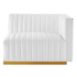 Conjure Channel Tufted Performance Velvet Right-Arm Chair - Modern Glam & Stain-Resistant Modular Seating