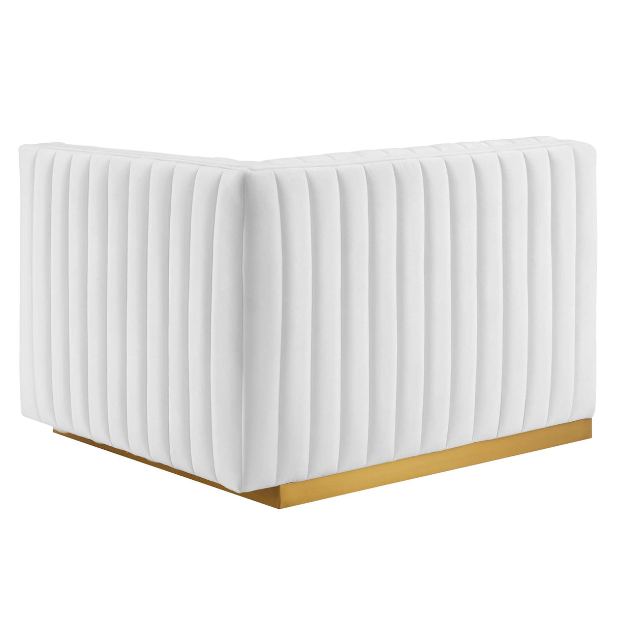 Conjure Channel Tufted Performance Velvet Right-Arm Chair - Modern Glam & Stain-Resistant Modular Seating