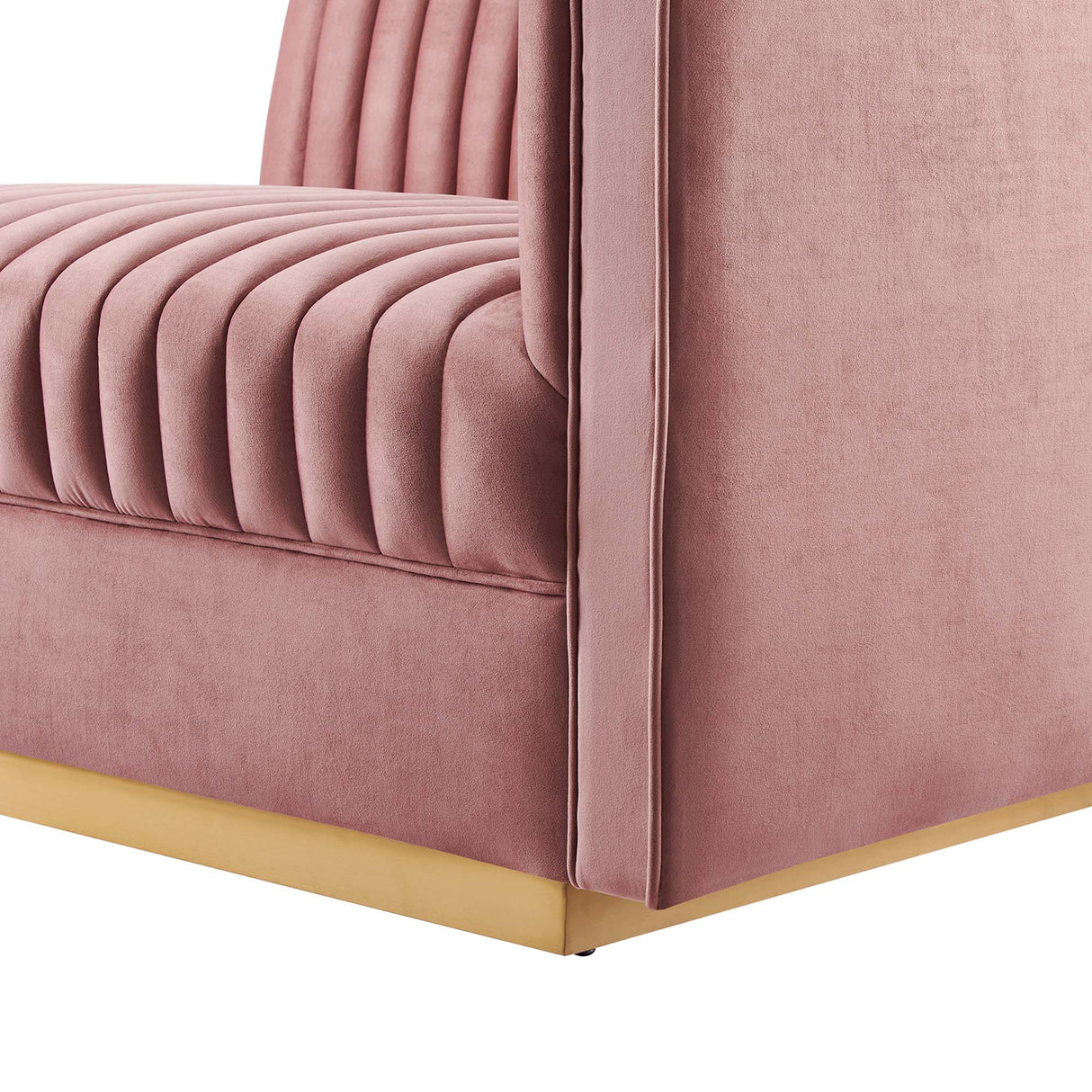 Sanguine Channel Tufted Performance Velvet Modular Sectional Sofa Right-Arm Chair - Retro Modern Glamour & Stain-Resistant Modular Seating