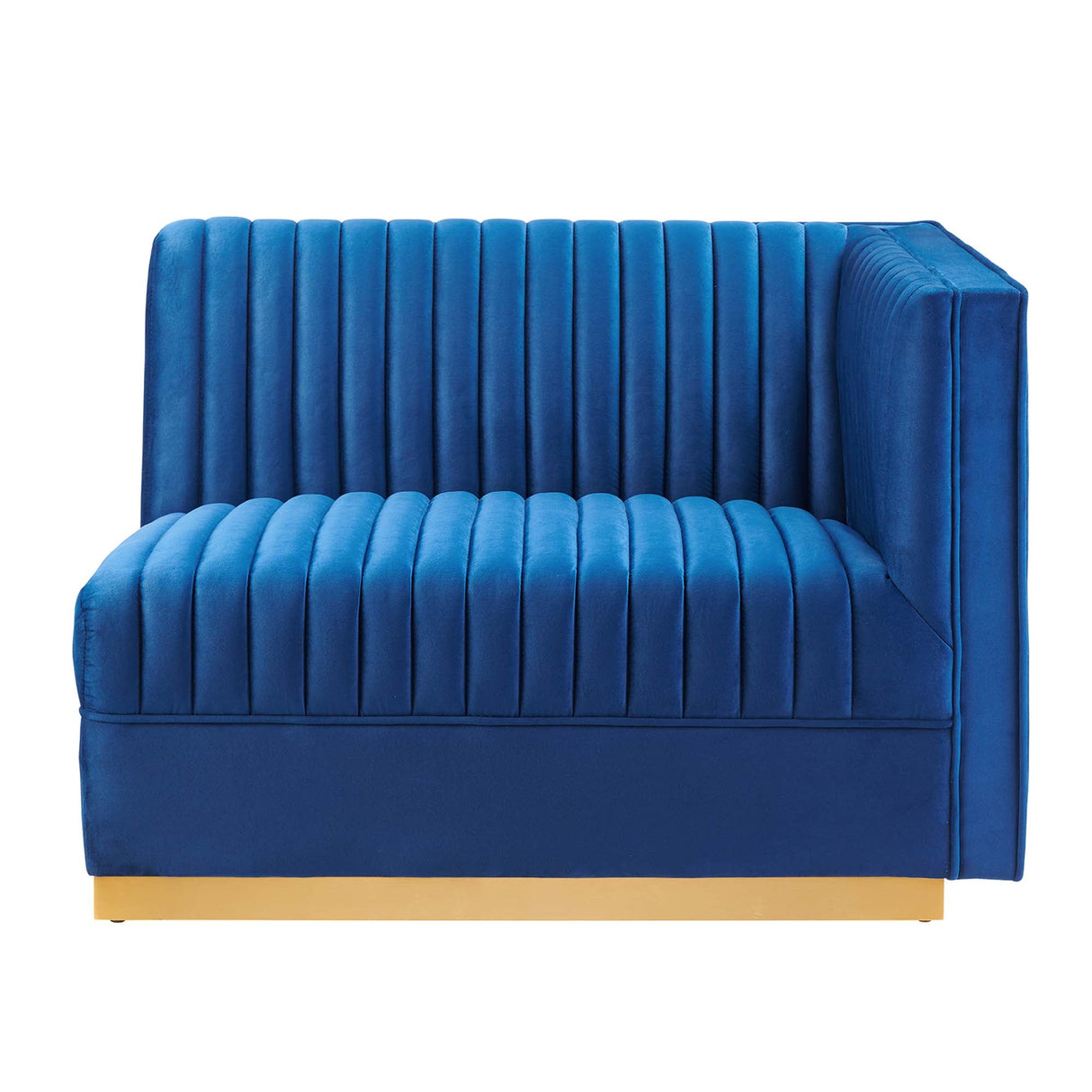 Sanguine Channel Tufted Performance Velvet Modular Sectional Sofa Right-Arm Chair - Retro Modern Glamour & Stain-Resistant Modular Seating