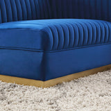 Sanguine Channel Tufted Performance Velvet Modular Sectional Sofa Right-Arm Chair - Retro Modern Glamour & Stain-Resistant Modular Seating