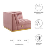 Sanguine Channel Tufted Performance Velvet Modular Sectional Left Corner Chair - Retro Glam & Stain-Resistant