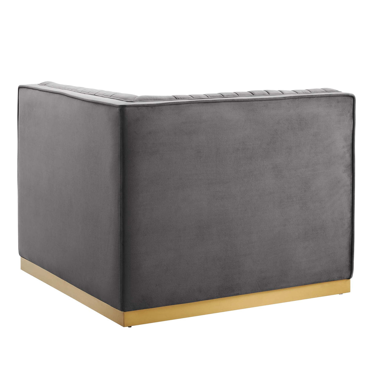 Sanguine Channel Tufted Performance Velvet Modular Sectional Left Corner Chair - Retro Glam & Stain-Resistant