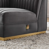 Sanguine Channel Tufted Performance Velvet Modular Sectional Left Corner Chair - Retro Glam & Stain-Resistant