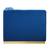 Sanguine Channel Tufted Performance Velvet Modular Sectional Left Corner Chair - Retro Glam & Stain-Resistant
