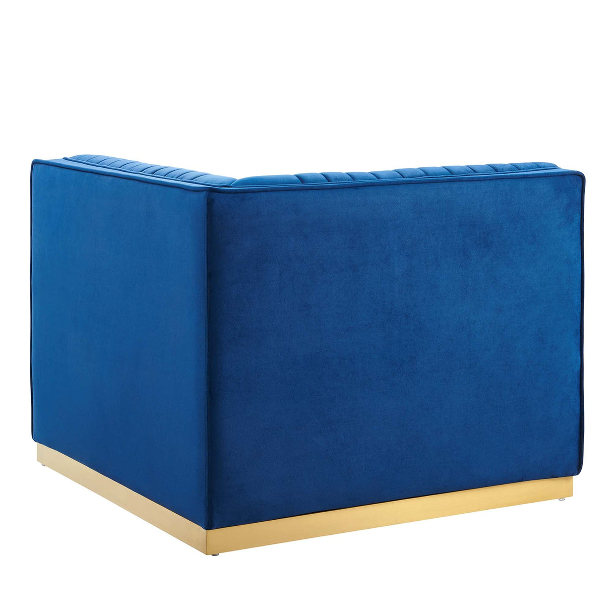 Sanguine Channel Tufted Performance Velvet Modular Sectional Left Corner Chair - Retro Glam & Stain-Resistant