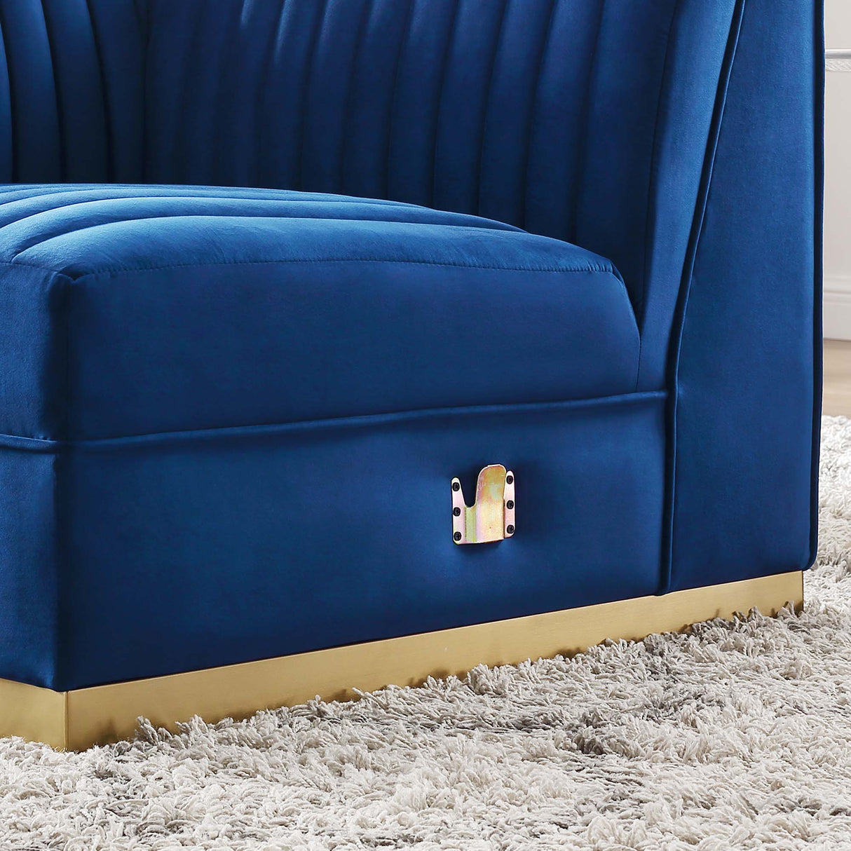 Sanguine Channel Tufted Performance Velvet Modular Sectional Left Corner Chair - Retro Glam & Stain-Resistant