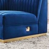Sanguine Channel Tufted Performance Velvet Modular Sectional Left Corner Chair - Retro Glam & Stain-Resistant