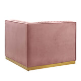Sanguine Channel Tufted Performance Velvet Modular Sectional Sofa Right Corner Chair - Glam Deco & Modular Seating