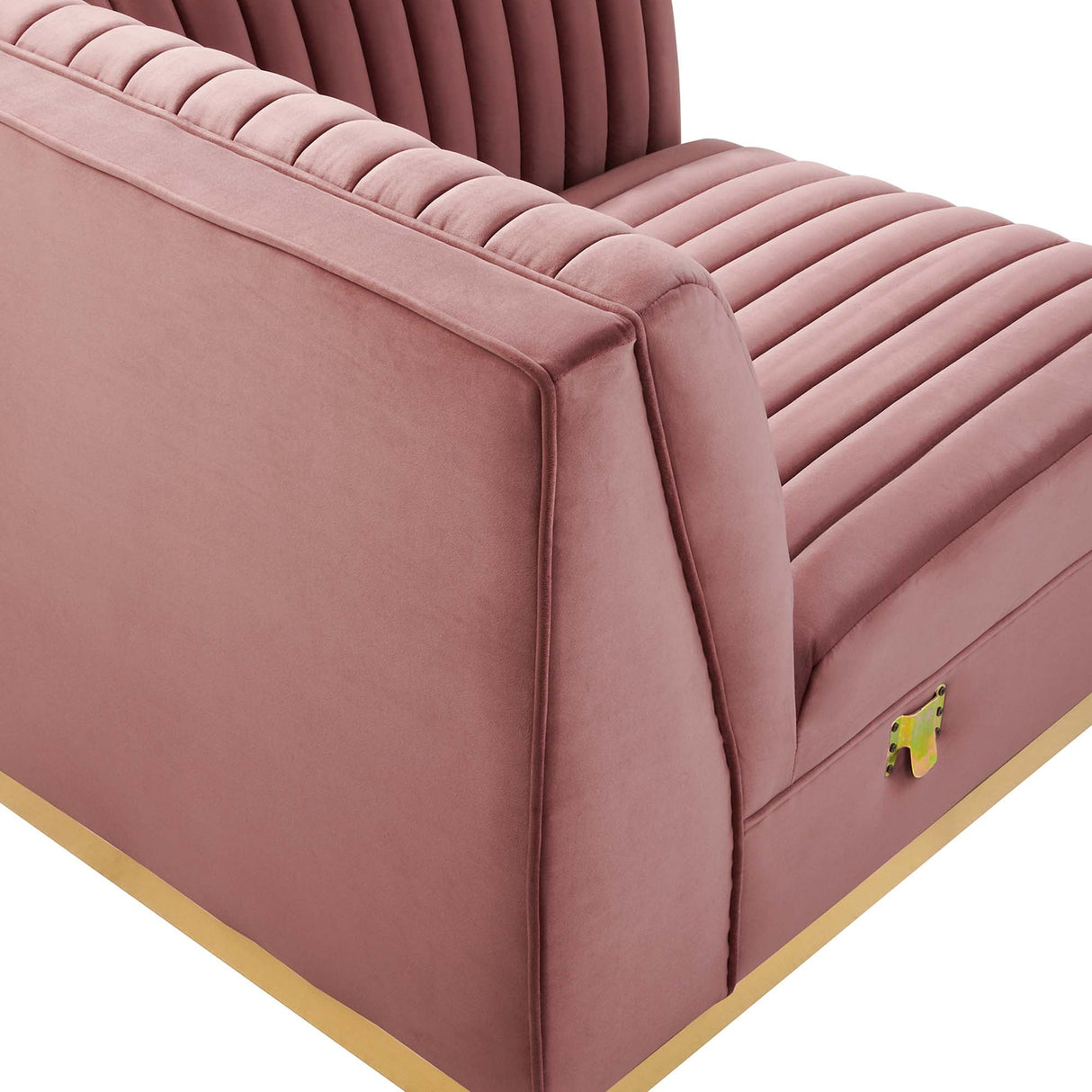 Sanguine Channel Tufted Performance Velvet Modular Sectional Sofa Right Corner Chair - Glam Deco & Modular Seating