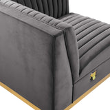 Sanguine Channel Tufted Performance Velvet Modular Sectional Sofa Right Corner Chair - Glam Deco & Modular Seating