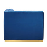 Sanguine Channel Tufted Performance Velvet Modular Sectional Sofa Right Corner Chair - Glam Deco & Modular Seating
