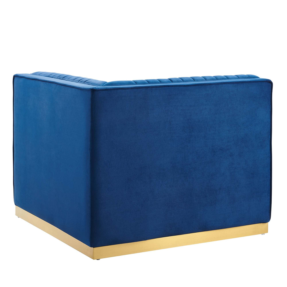 Sanguine Channel Tufted Performance Velvet Modular Sectional Sofa Right Corner Chair - Glam Deco & Modular Seating