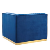 Sanguine Channel Tufted Performance Velvet Modular Sectional Sofa Right Corner Chair - Glam Deco & Modular Seating