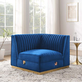 Sanguine Channel Tufted Performance Velvet Modular Sectional Sofa Right Corner Chair - Glam Deco & Modular Seating