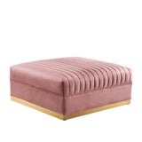 Sanguine Channel Tufted Performance Velvet Modular Sectional Sofa Ottoman - Retro Glam & Performance Seating