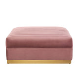 Sanguine Channel Tufted Performance Velvet Modular Sectional Sofa Ottoman - Retro Glam & Performance Seating