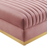 Sanguine Channel Tufted Performance Velvet Modular Sectional Sofa Ottoman - Retro Glam & Performance Seating
