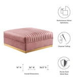 Sanguine Channel Tufted Performance Velvet Modular Sectional Sofa Ottoman - Retro Glam & Performance Seating