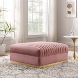 Sanguine Channel Tufted Performance Velvet Modular Sectional Sofa Ottoman - Retro Glam & Performance Seating