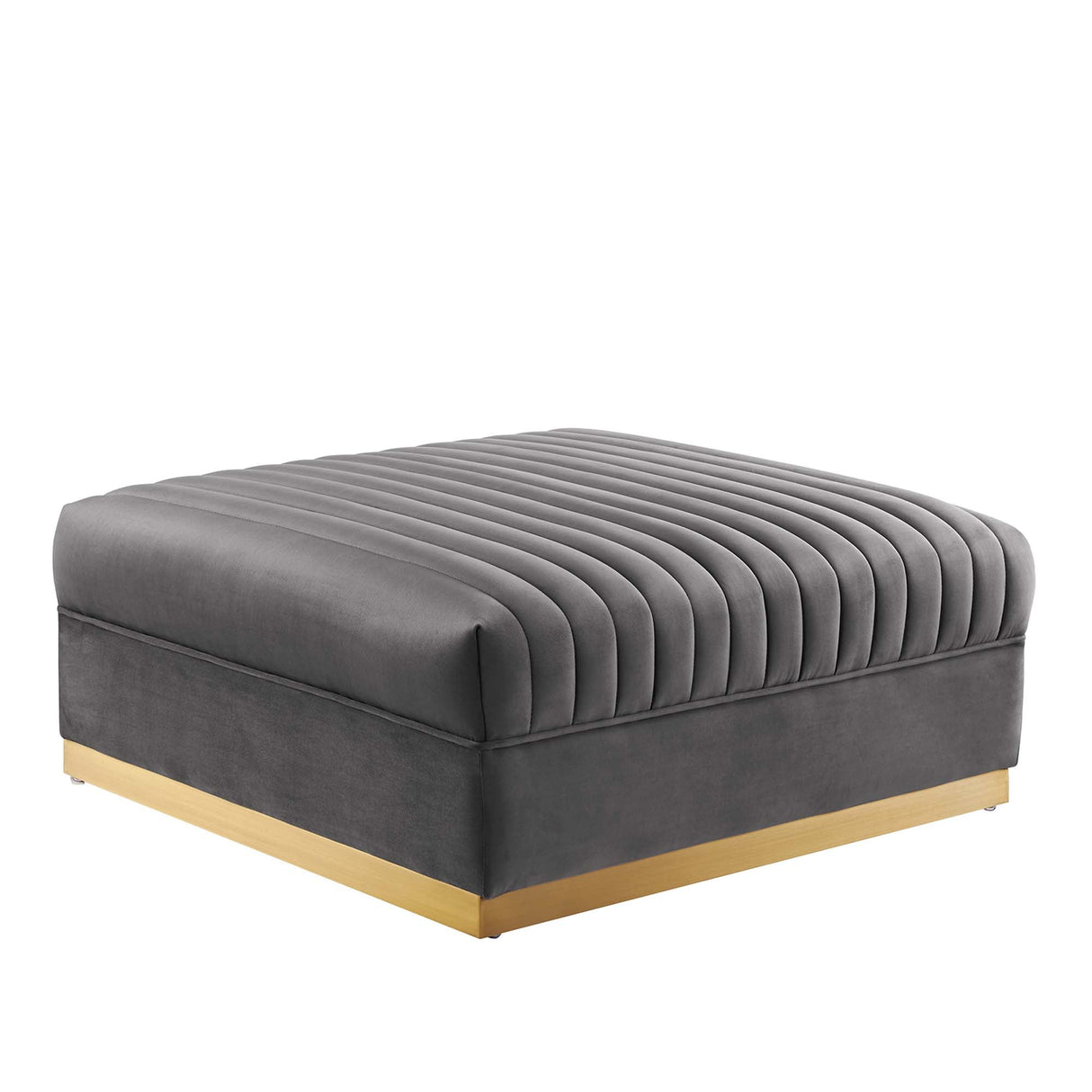 Sanguine Channel Tufted Performance Velvet Modular Sectional Sofa Ottoman - Retro Glam & Performance Seating