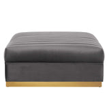 Sanguine Channel Tufted Performance Velvet Modular Sectional Sofa Ottoman - Retro Glam & Performance Seating