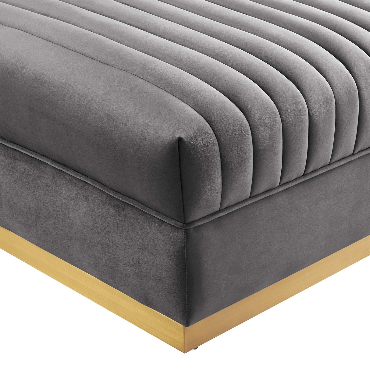 Sanguine Channel Tufted Performance Velvet Modular Sectional Sofa Ottoman - Retro Glam & Performance Seating