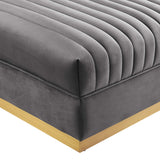 Sanguine Channel Tufted Performance Velvet Modular Sectional Sofa Ottoman - Retro Glam & Performance Seating