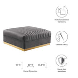 Sanguine Channel Tufted Performance Velvet Modular Sectional Sofa Ottoman - Retro Glam & Performance Seating