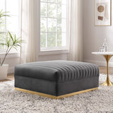 Sanguine Channel Tufted Performance Velvet Modular Sectional Sofa Ottoman - Retro Glam & Performance Seating