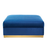 Sanguine Channel Tufted Performance Velvet Modular Sectional Sofa Ottoman - Retro Glam & Performance Seating