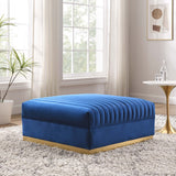 Sanguine Channel Tufted Performance Velvet Modular Sectional Sofa Ottoman - Retro Glam & Performance Seating