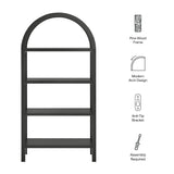 Vexley 60 Inch Arched Bookshelf