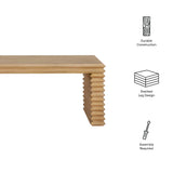 Canto Rectangular Stacked Design Coffee Table in Weathered Oak
