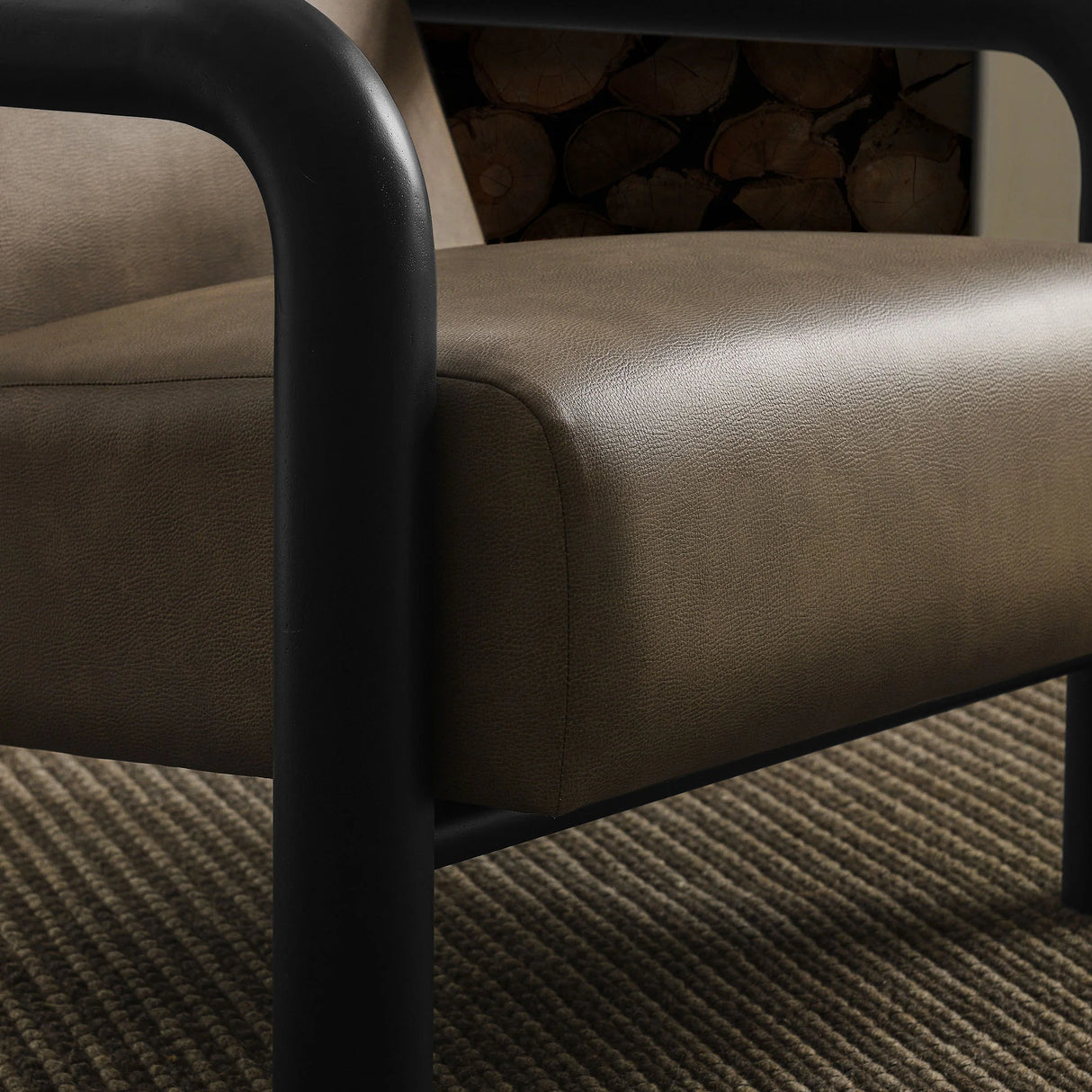 Sereno Vegan Leather Accent Chair in Canyon Oak
