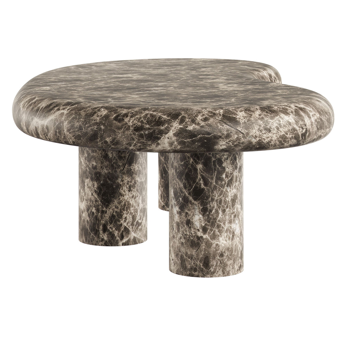 Elowen Outdoor Faux Marble Coffee Table in Dark Emperador Marble