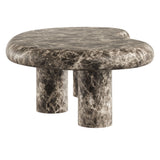 Elowen Outdoor Faux Marble Coffee Table in Dark Emperador Marble