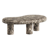 Elowen Outdoor Faux Marble Coffee Table in Dark Emperador Marble