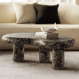 Elowen Outdoor Faux Marble Coffee Table in Dark Emperador Marble