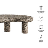 Elowen Outdoor Faux Marble Coffee Table in Dark Emperador Marble
