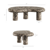 Elowen Outdoor Faux Marble Coffee Table in Dark Emperador Marble