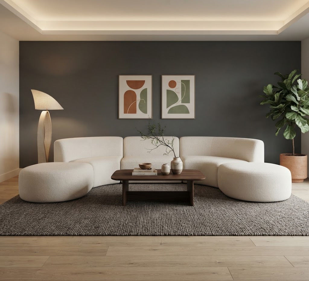 Gorge 5-Piece Modular Euro Sectional Sofa - Modern Minimalist & Reconfigurable Seating